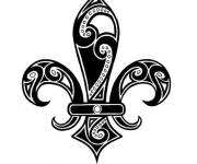 Coloriage Un tatoo Fleur de lis 