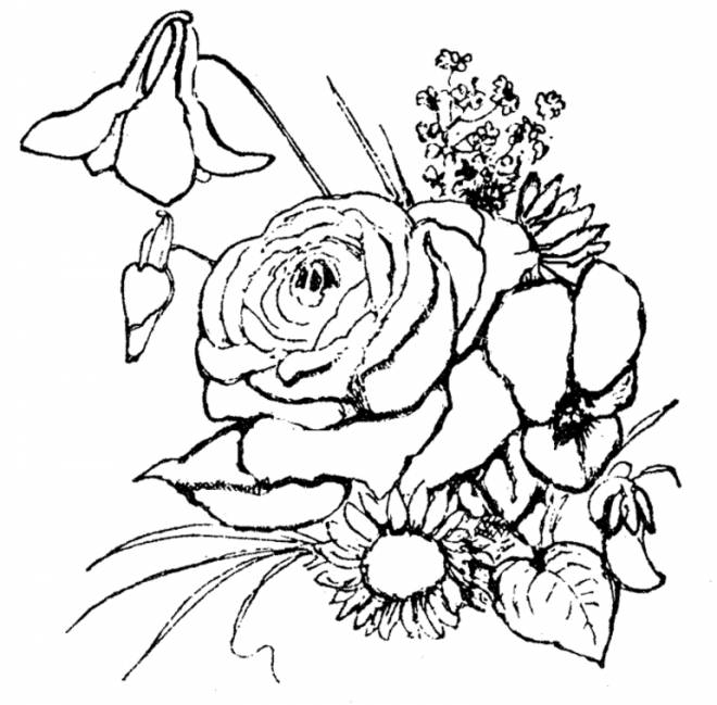 Coloriage Bouquet De Fleurs Dessin Gratuit à Imprimer