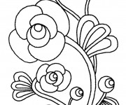 Coloriage Fleur Artistique en couleur