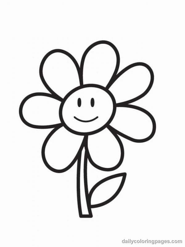 Coloriage Fleur avec visage dessin gratuit à imprimer