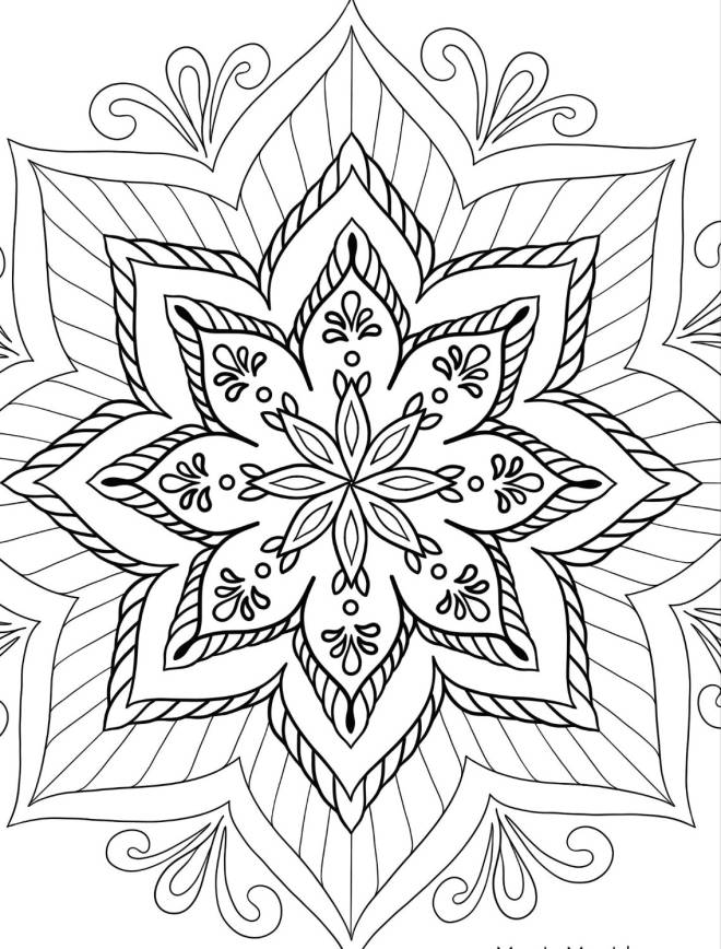 Coloriage et dessins gratuits Fleur de Pétunia Mandala à imprimer