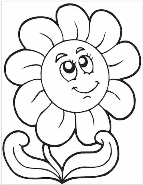 Coloriage et dessins gratuits Fleur dessin animé à imprimer