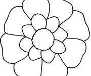 Coloriage Fleur en blanc et jaune