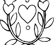 Coloriage Fleur et Coeur dessin gratuit à imprimer