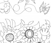 Coloriage Fleur et Soleil