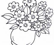 Coloriage Fleurs dans la vase