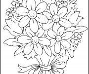 Coloriage Fleurs multicolores
