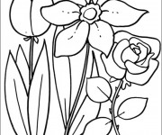 Coloriage et dessins gratuit Fleurs Printemps à imprimer