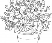 Coloriage Fleurs r&eacute;alistes