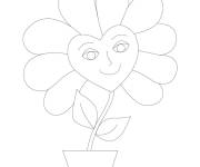 Coloriage Une fleur avec un visage