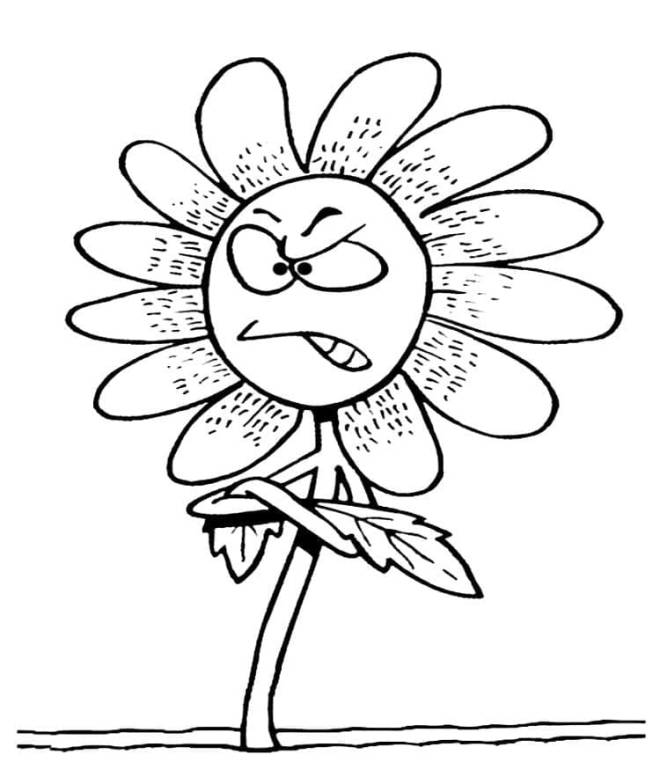 Coloriage et dessins gratuits Une fleur en colère à imprimer