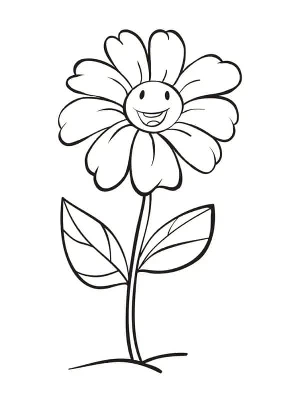 Coloriage et dessins gratuits Une fleur heureuse à imprimer