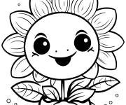 Coloriage une fleur mignonne 