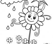 Coloriage une fleur qui aime la pluie
