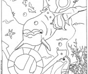 Coloriage Ancre dans le Fond Marin