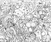 Coloriage Fond Marin plein de vie