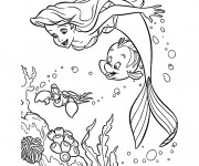 Coloriage La sir&egrave;ne de Fond Marin