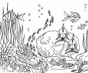 Coloriage et dessins gratuit La vie Fond Marine à imprimer