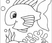 Coloriage et dessins gratuit Poisson Fond Marin à imprimer