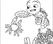 Coloriage et dessins gratuit Tortue Fond Marin à imprimer