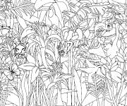 Coloriage et dessins gratuit Combien des animaux tropicaux à imprimer
