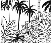 Coloriage Croquis d'une foret tropicale