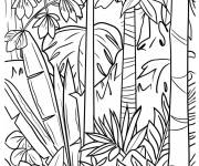 Coloriage De nombreuses plantes tropicaux