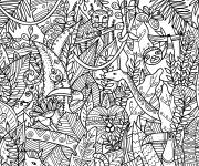 Coloriage Foret tropicale artistique
