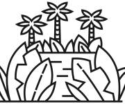 Coloriage for&ecirc;t tropicale imprimable