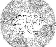 Coloriage Jaguar mandala de la for&ecirc;t tropicale