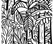 Coloriage La vie de la nature dans la foret tropicale