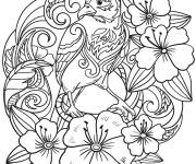 Coloriage Mandala for&ecirc;t tropicale