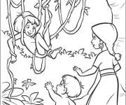 Coloriage Mowgli dans la foret en Inde