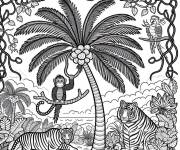 Coloriage Nature vierge dans la foret tropicale