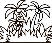 Coloriage Palmiers dans la for&ecirc;t tropicale