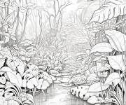 Coloriage Photo d'une foret tropicale