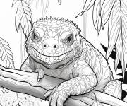 Coloriage Reptile rare de la for&ecirc;t tropicale