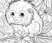 Coloriage Singe Tamarin mignon