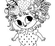 Coloriage B&eacute;b&eacute; fraise mignon