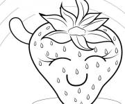 Coloriage Belle fraise qui sourit