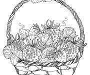 Coloriage Colorie le panier de fraise