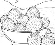 Coloriage Des fraises dans un bol