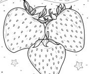Coloriage Des grosses fraises sur la plage