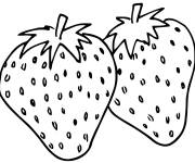 Coloriage et dessins gratuit Deux fraises facile à imprimer
