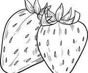 Coloriage Deux fraises r&eacute;alistes cp