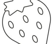 Coloriage Fraise en noir et blanc