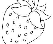 Coloriage Fraise facile &agrave; imprimer