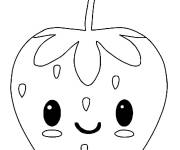 Coloriage et dessins gratuit Fraise facile avec un visage à imprimer