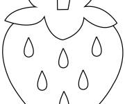 Coloriage Fraise facile en rouge