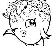 Coloriage et dessins gratuit Fraise mignonne shopkins à imprimer